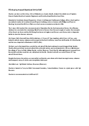 A preview of a PDF biography for Bomford, Charles Powell